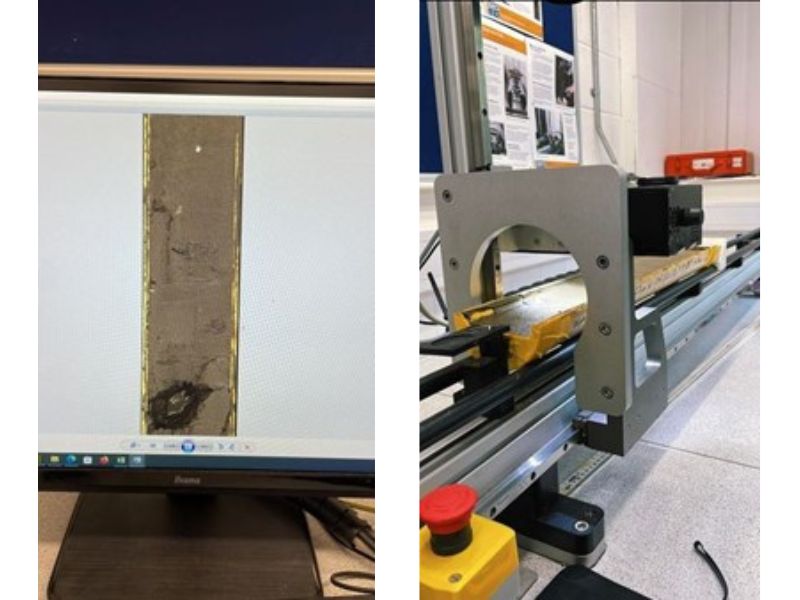 High resolution photo of the sediment core